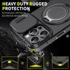 Luxury For Magsafe Magnetic Wireless Charge Armor Case For iPhone 17 Air 16 15 14 13 12 11 Pro Max Slide Camera Protection Cover