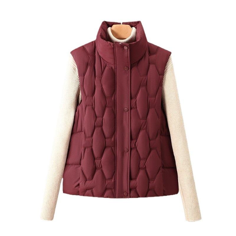 Cotton vest women's short autumn and winter stand-up collar down cotton vest loose casual stand-up collar cotton vest