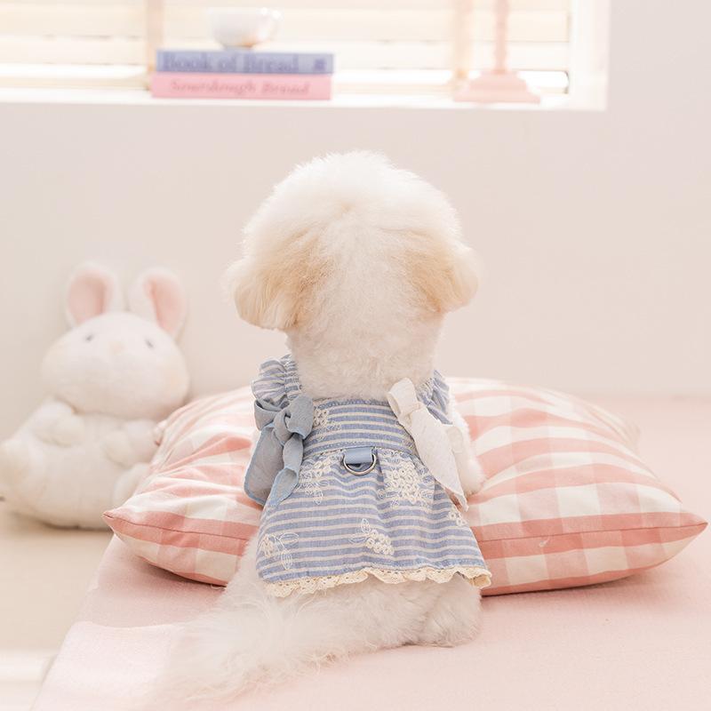 1 шт. Весенне-летний хлопковый жилет-платье с бантом для маленьких собак, домашних животных, кошек XS