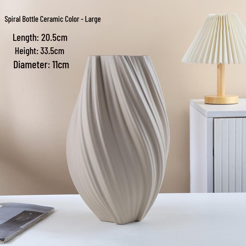 Modern Round Ceramic Vase - Creative Living Room Ornament for Dried Flowers