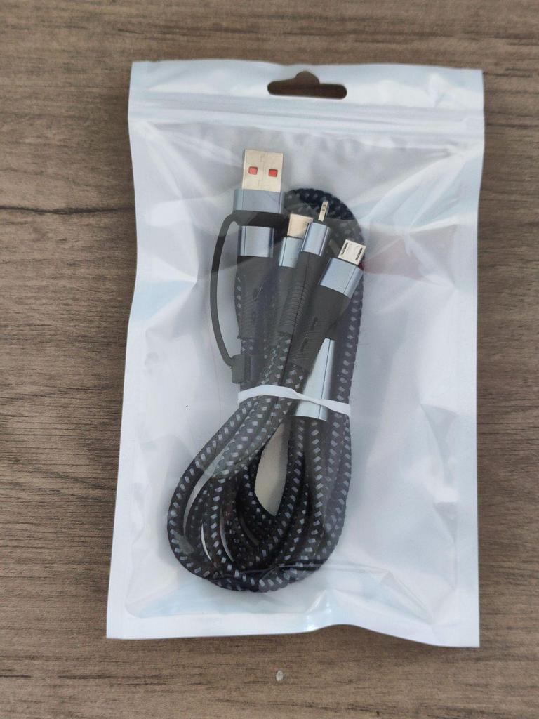 100W Fast Charging 3-in-1 Data Cable for Apple, Type-C, and Huawei Devices