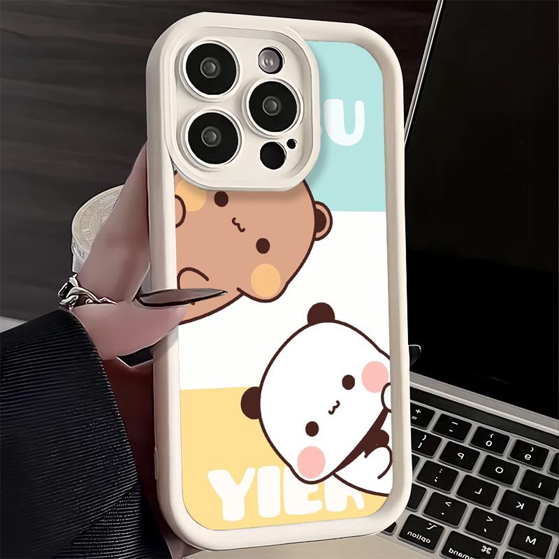 Phone Case for iPhone 17 Air 16E 15 16 Pro Max Bubu Dudu Cartoon Cute Cover 14 Plus 13 12 Mini Soft Shell Silicone Fundas