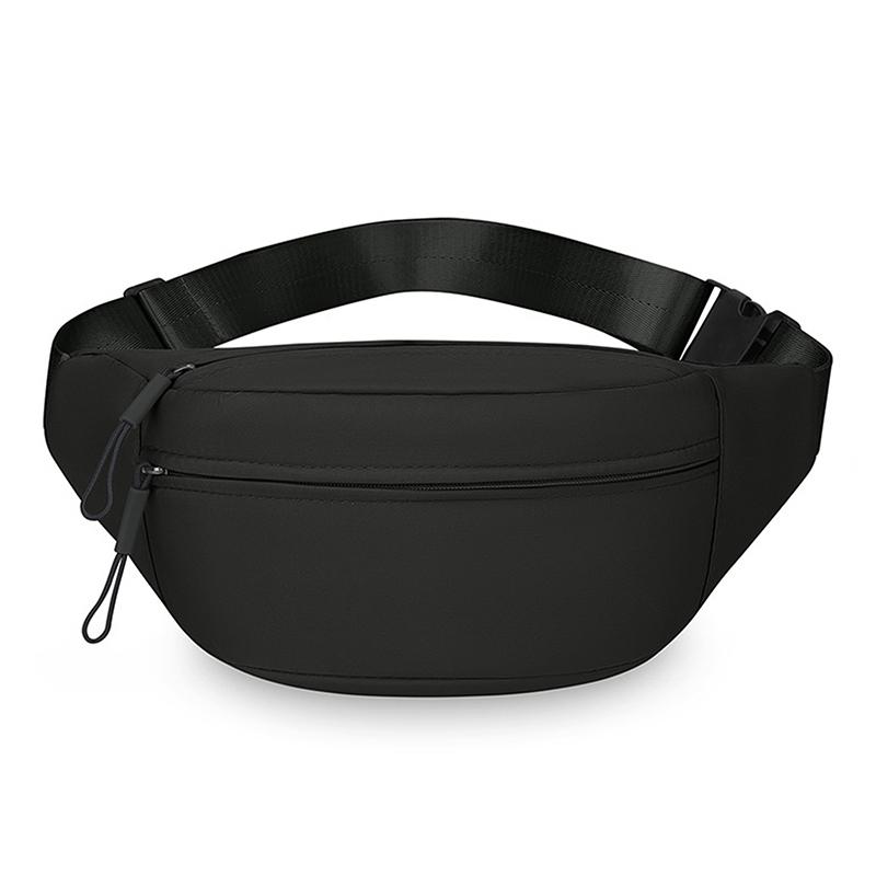 Fashion Solid Color Waist Bag Waterproof Double Layer Chest Bag Double Pocket Shoulder Bag Travel