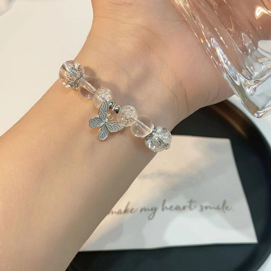 Gradient Elegant Blue Gemstone Butterfly Bracelet For Women Luxurious Summer Jewelry