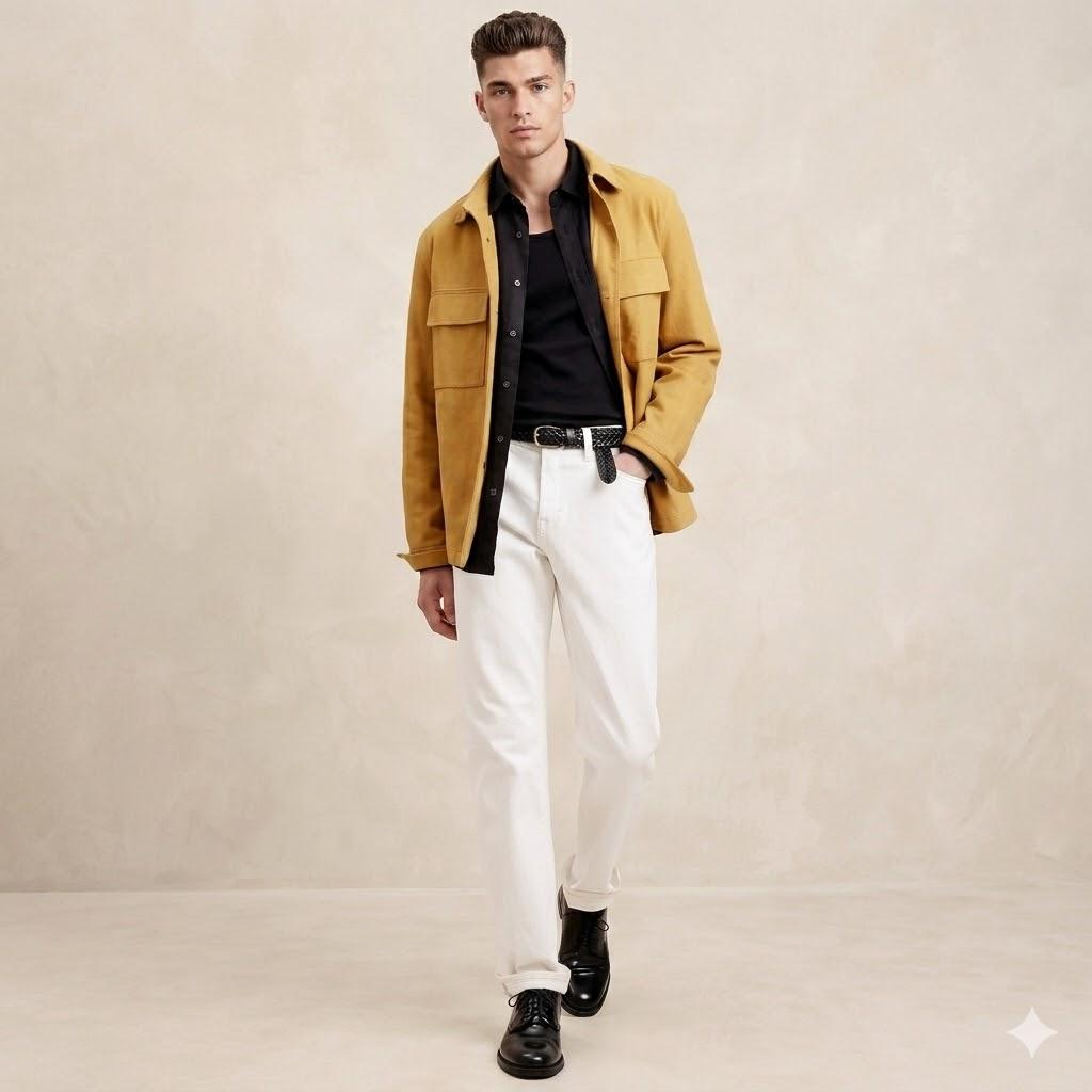 Men’s Tan Suede Handmade Real Lambskin Leather Fit Stylish Biker Casual Jacket