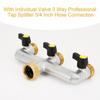 3 Way Brass Tap Splitter 3/4 Inch Garden Tap Splitter Tap Splitter 3 Way Hose Connector Hose Tap Splitter for Garden