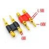 Zweireihiger 4-mm-Doppelbananenstecker, rot-schwarzer Anschluss, vergoldeter Lautsprecheradapter, zweipoliger Audio-Lautsprecher-Kreuzstecker