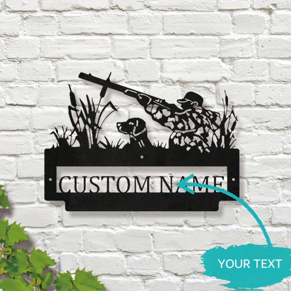 Personalized Hunter Dog Metal Wall Art Custom Name Farmhouse Decor Rust Resistant Durable Living Room Office