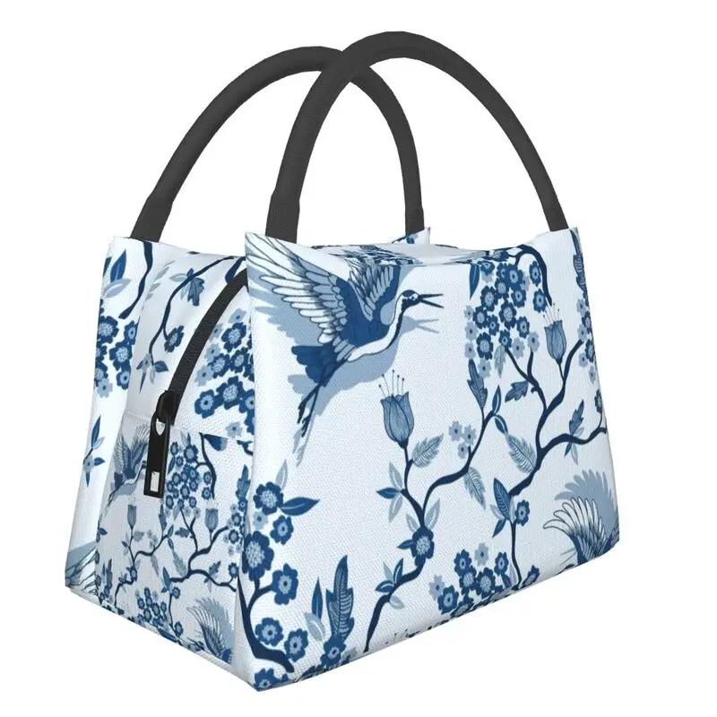 Poster Moară de Vânt Vintage Albastru Delft Olandez Genți de Prânz Izolate pentru Muncă Birou Răcitor Impermeabil Cutie de Prânz Termică Femei