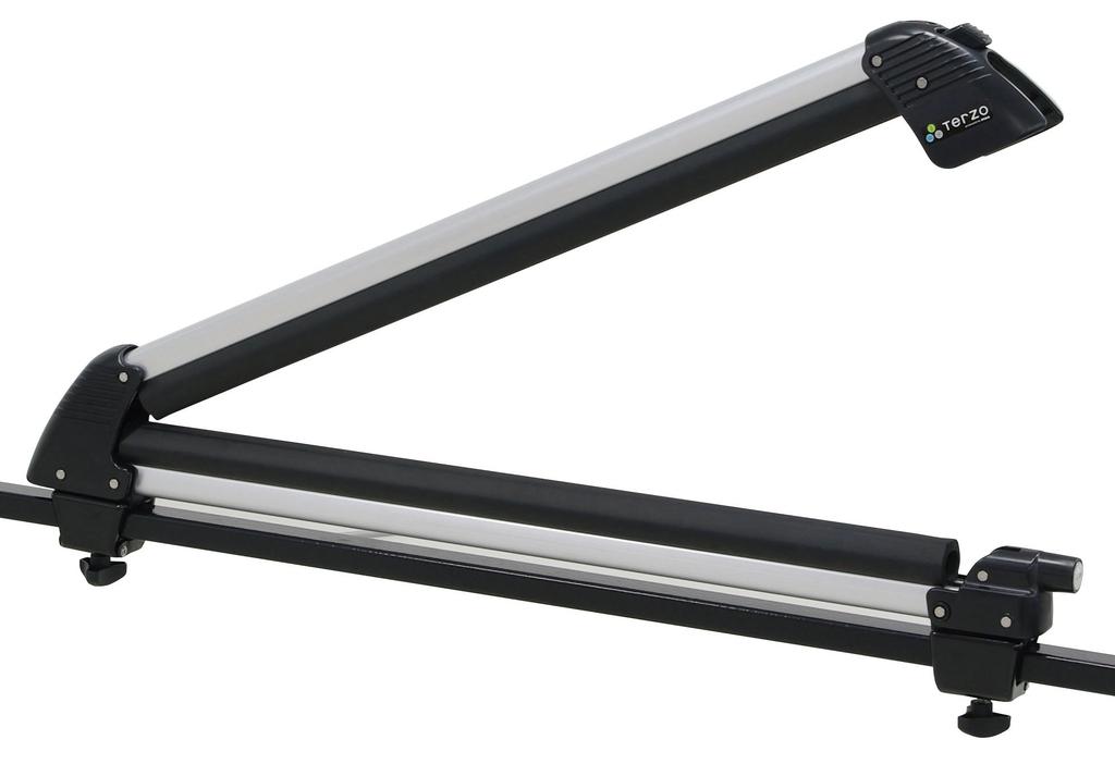 Terzo (by PIAA) Ski/Snowboard Carrier, Holds 4 Snowboards or 6 Skis, Flat Long, Slit, Metal Silver, One-Side Opening, with Lock, ES139SL