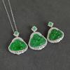 Natural Guatemalan Jade Carved Maitreya Buddha Pendant Necklace With Sterling Setting