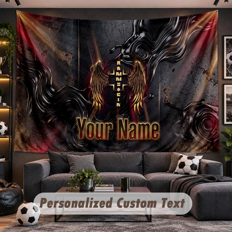 Wall Hanging Tapestry Custom NameRammstein Pattern Personalized Printed Fabric Wall Decor