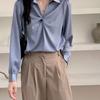 Spring White Satin Tiefront Shirt For Women With 3d Pattern And Vintage Style