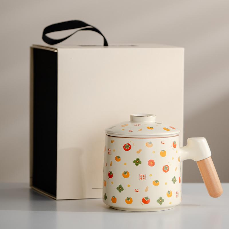 Thousand Li of Mountains and Rivers Ceramic Office Mug - Cultural and Creative Gift for Clients