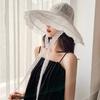 HT3574 2025 New Fashion Women Summer Hat Ladies Solid Lace Wide Brim Sun Hat Bucket Cap Female Elegant Packable Panama Beach Hat