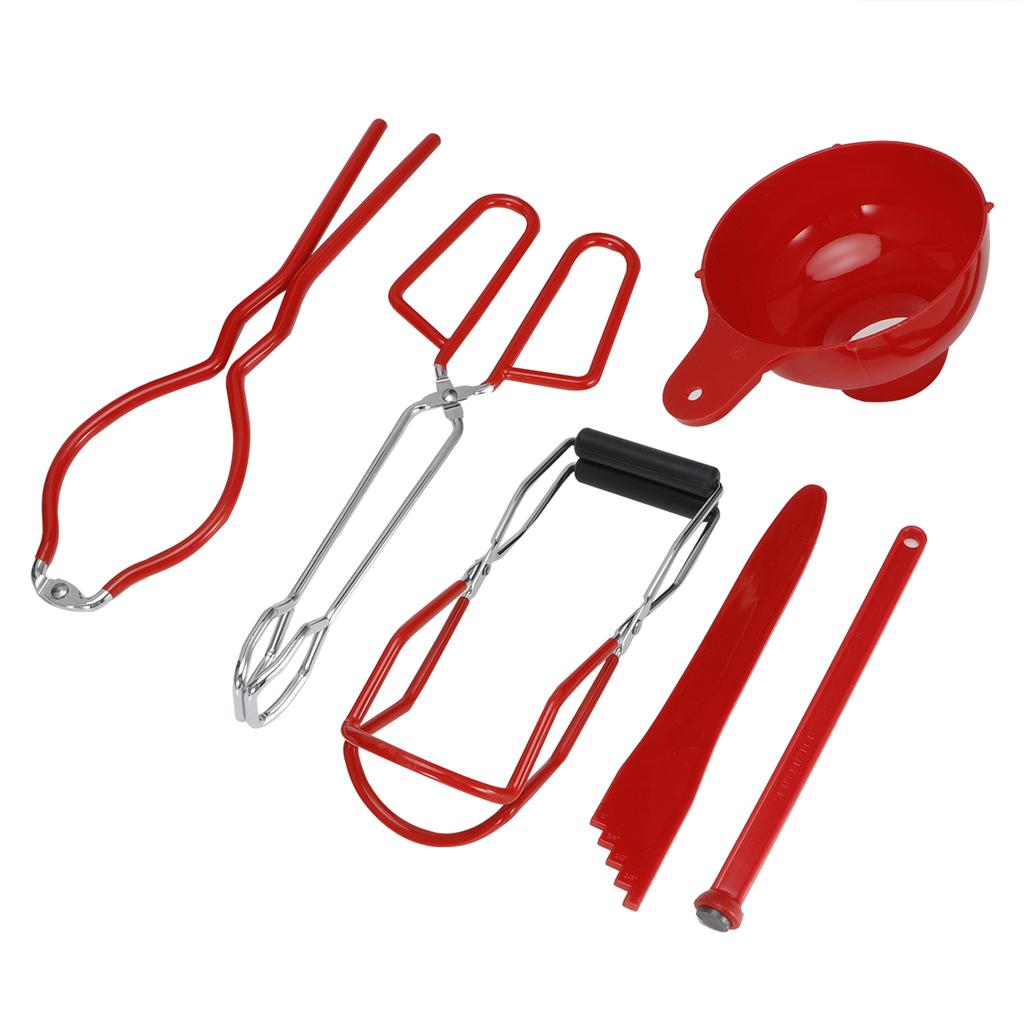 6PCSCelsiusSet Canning Kit Non Slip Food Tongs Jar Lifter Jar Wrench Lid Lifter Funnel Measurer Set