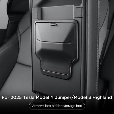 Für Tesla Model Y Juniper/Launch 2025 Auto Armlehnenbox Versteckte Aufbewahrungsbox Model 3 Highland 2024-2025 Mittelkonsolen-Aufbewahrungsbox