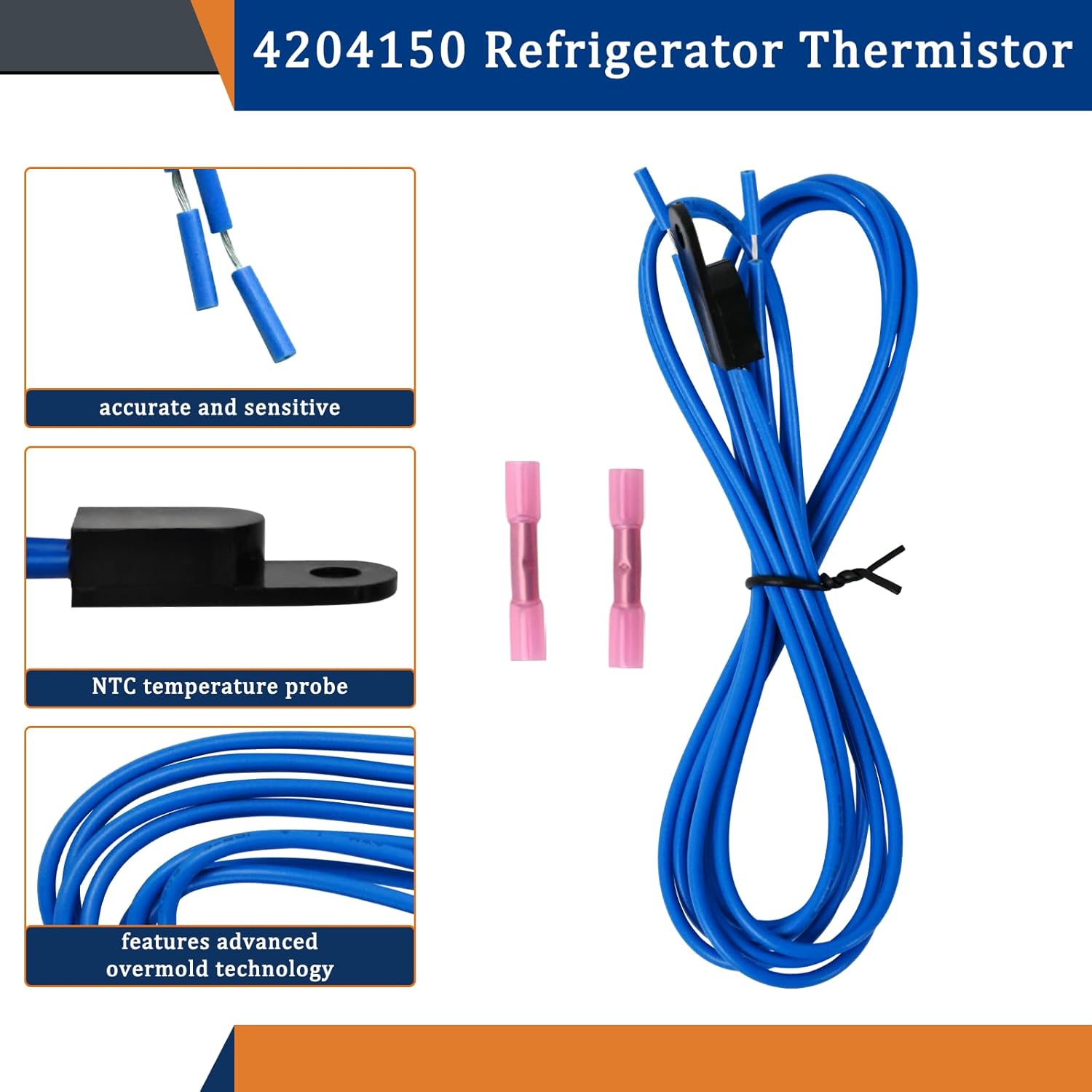 Аксессуары для холодильника Комплект термисторов Термистор холодильника Датчик температуры Замена 4204150 Для датчика температуры холодильника