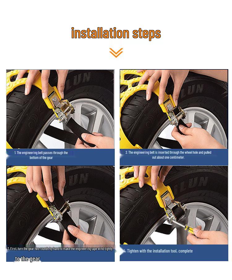 Universal Polyurethane Anti-Skid Snow Chains for Sedans & SUVs