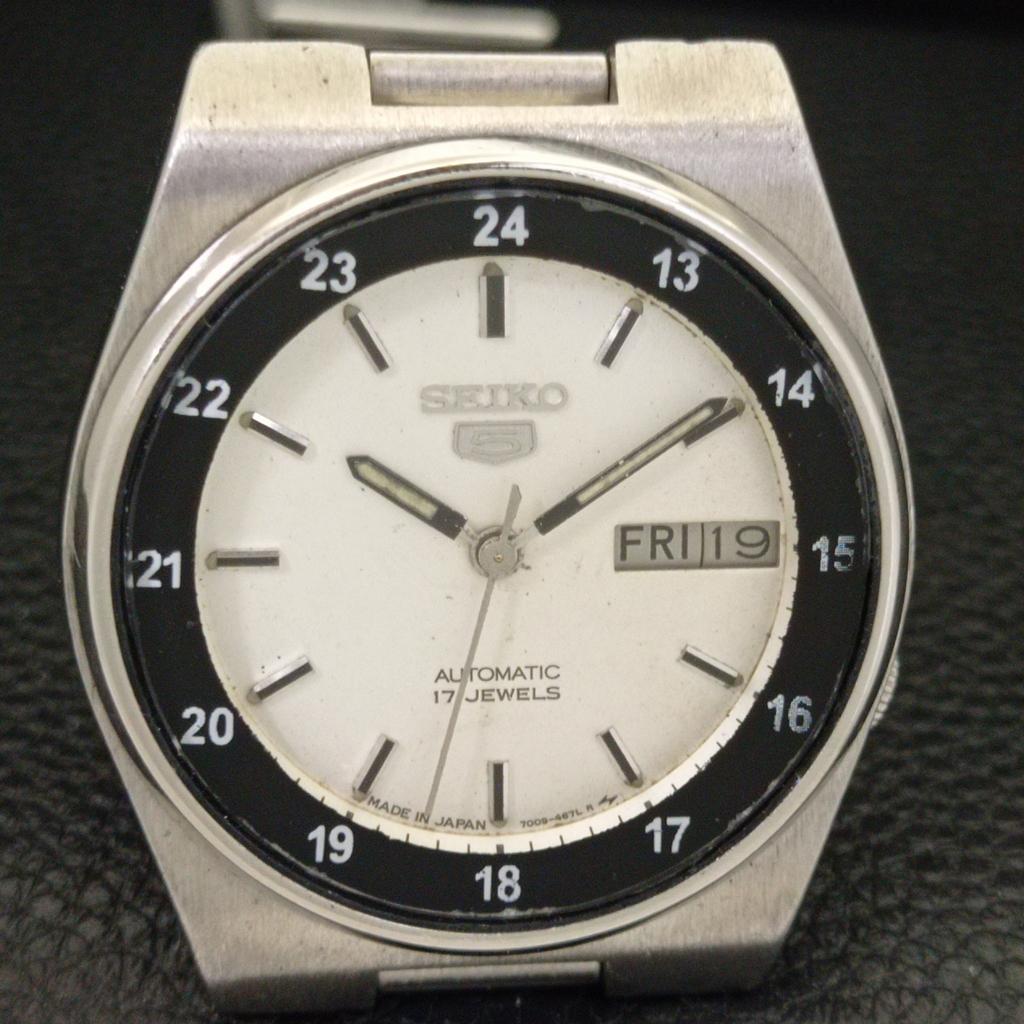 GENUINE VINTAGE SEIKO 5 JAPAN AUTOMATIC 7009A MENS ORIGINAL DIAL WATCH a702123-5 R208-a702123