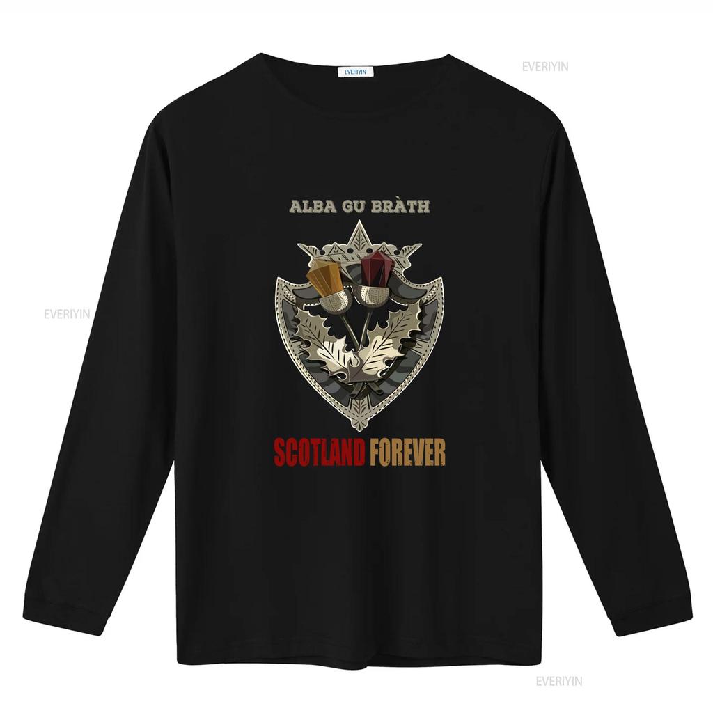 Alba Gu Bràth Scotland Forever T Shirt 6319 Scottish Thistle Shield Design for Patriotic Style Vintage Washed Homme Comfortable