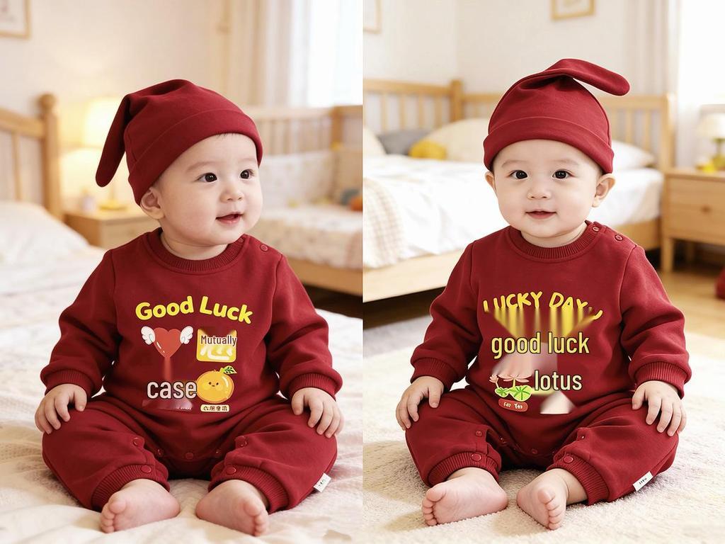 New Year Parent-Child Red Sweatshirt: Stylish Autumn/Winter Fashion for Mother-Daughter & Mother-Son