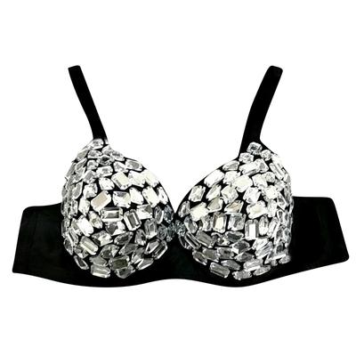 Women's Fashion Rhinestone Sexy New Punk Lady Goth  Party Studded Bra