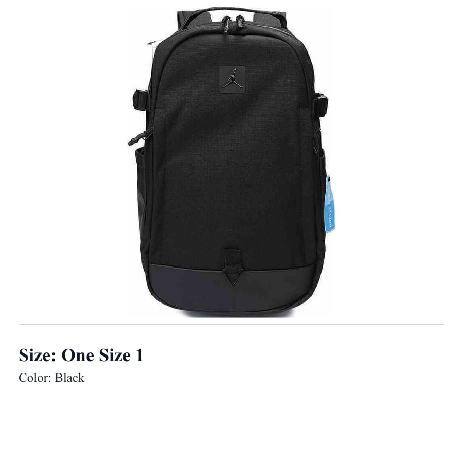 Jordan Polyester Backpack Men's Black JD2433004AD-001