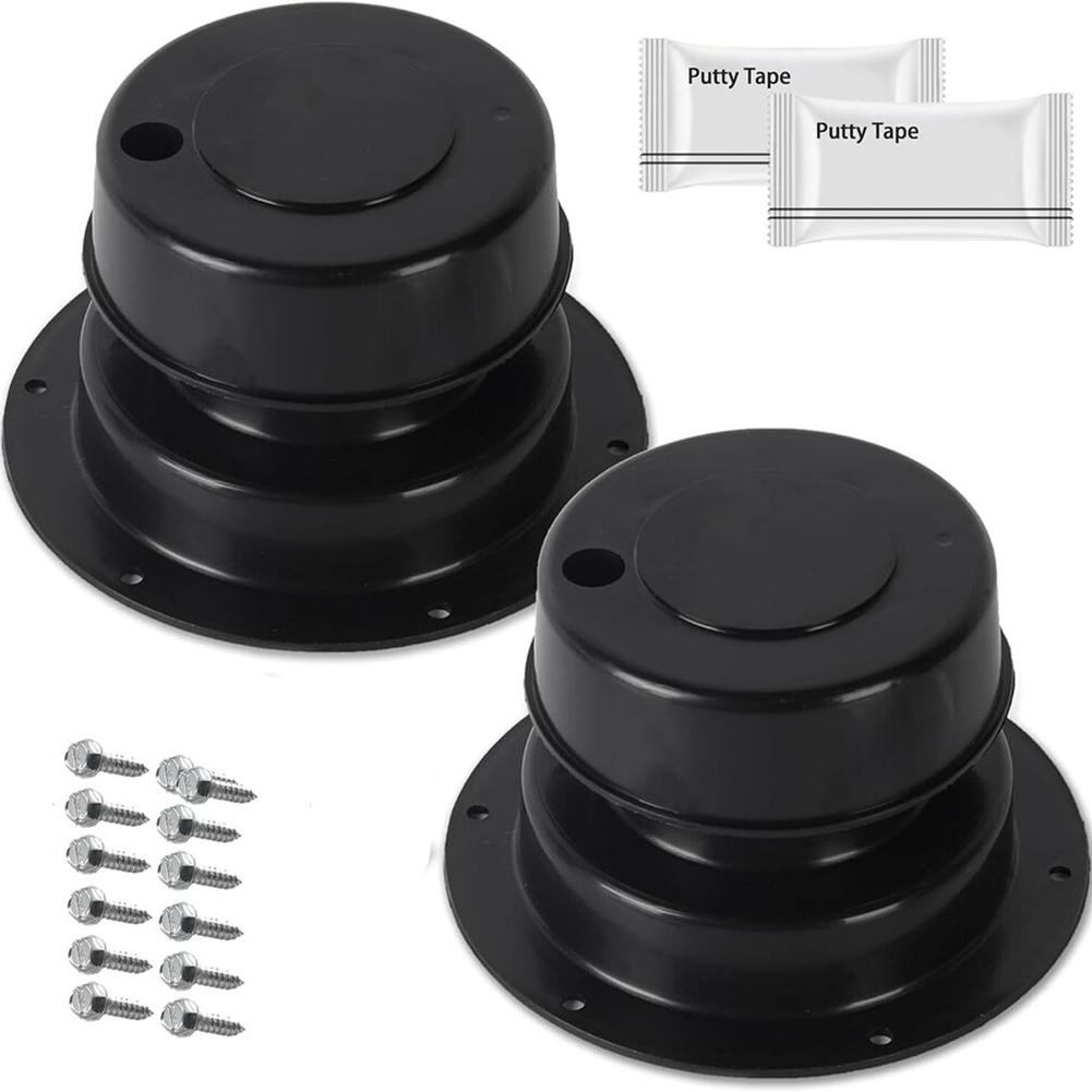 Roof Ventilation Cover For RV For Motorhome Yacht, Sewer Pipe Exhaust Vent Cap With UV Protection, 2-Pack, Black/White