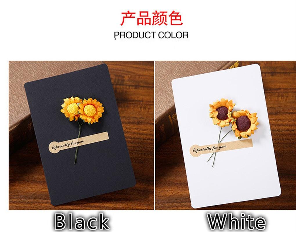 10pcs Universal Greeting Cards Best Wishes with Dried Flowers Creative Greeting Cards