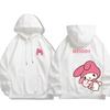 The Spring and Autumn Melody and Kuromi Cartoon Anime Periphery Girl's Hoodie Sweet and Lovely Parent Child Pullover