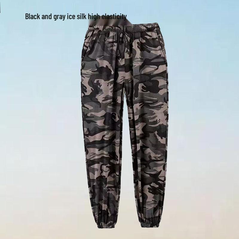 Herren- und Damen-Ultra-dünne atmungsaktive Eis-Seide Camouflage Jogginghosen