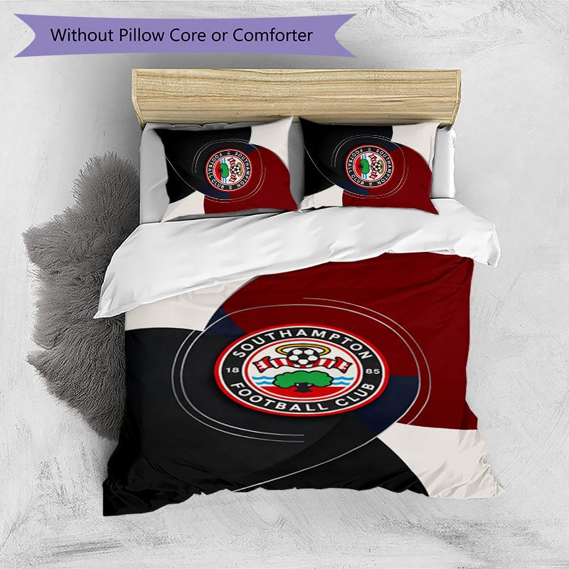 Southampton Football Printed 3 Pieces Bedding Set, Comfortable Skin Friendly Bedroom Duvet Cover Set