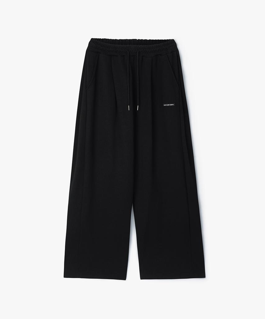 Peopeupeopeudebteu 3Pleats Wide Sweat Pants Black