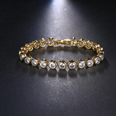 Elegant Gold-Plated Zircon Bracelet for Women - European & American Fashion
