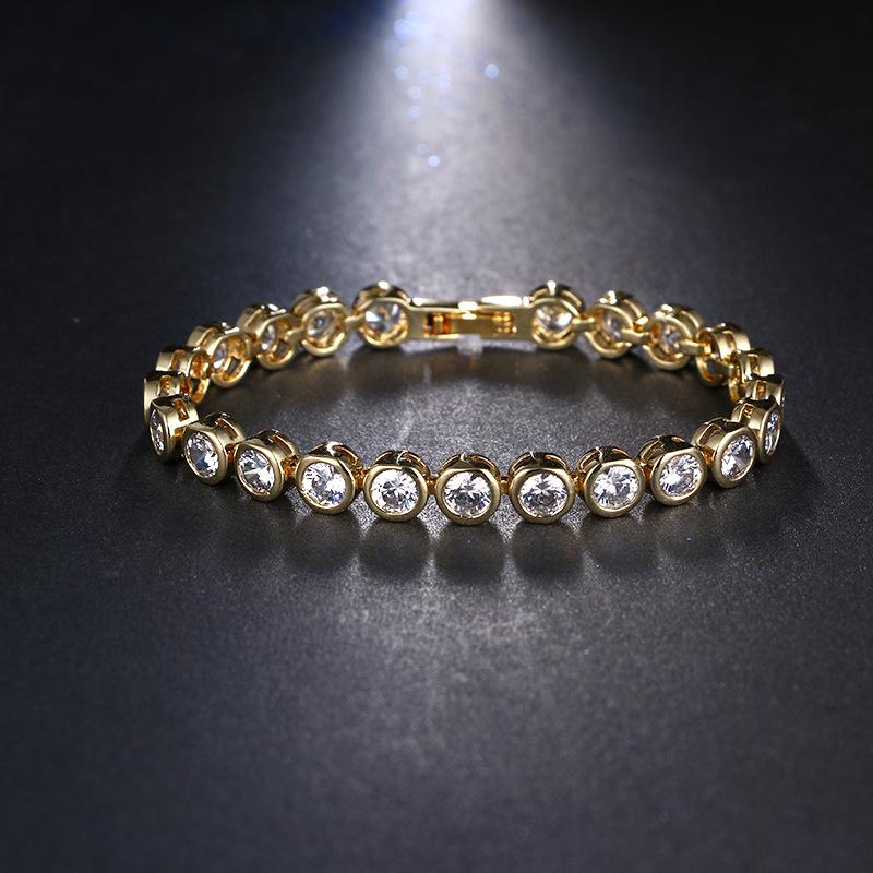 

Elegant Gold-Plated Zircon Bracelet for Women - European & American Fashion