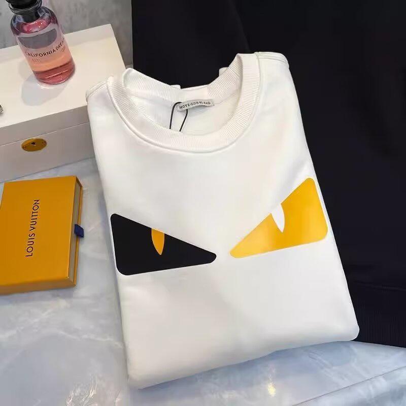 Herren Trendy Kleines Monster Print Slim Fit Hoodie - Rundhals Pullover für Frühling/Herbst