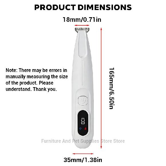 New LED/UV Light Dog Paw Trimmer Fully Waterproof Pet Hair Trimmer with LED Anti Misoperation Display Screen Dog and Cat Trimmer