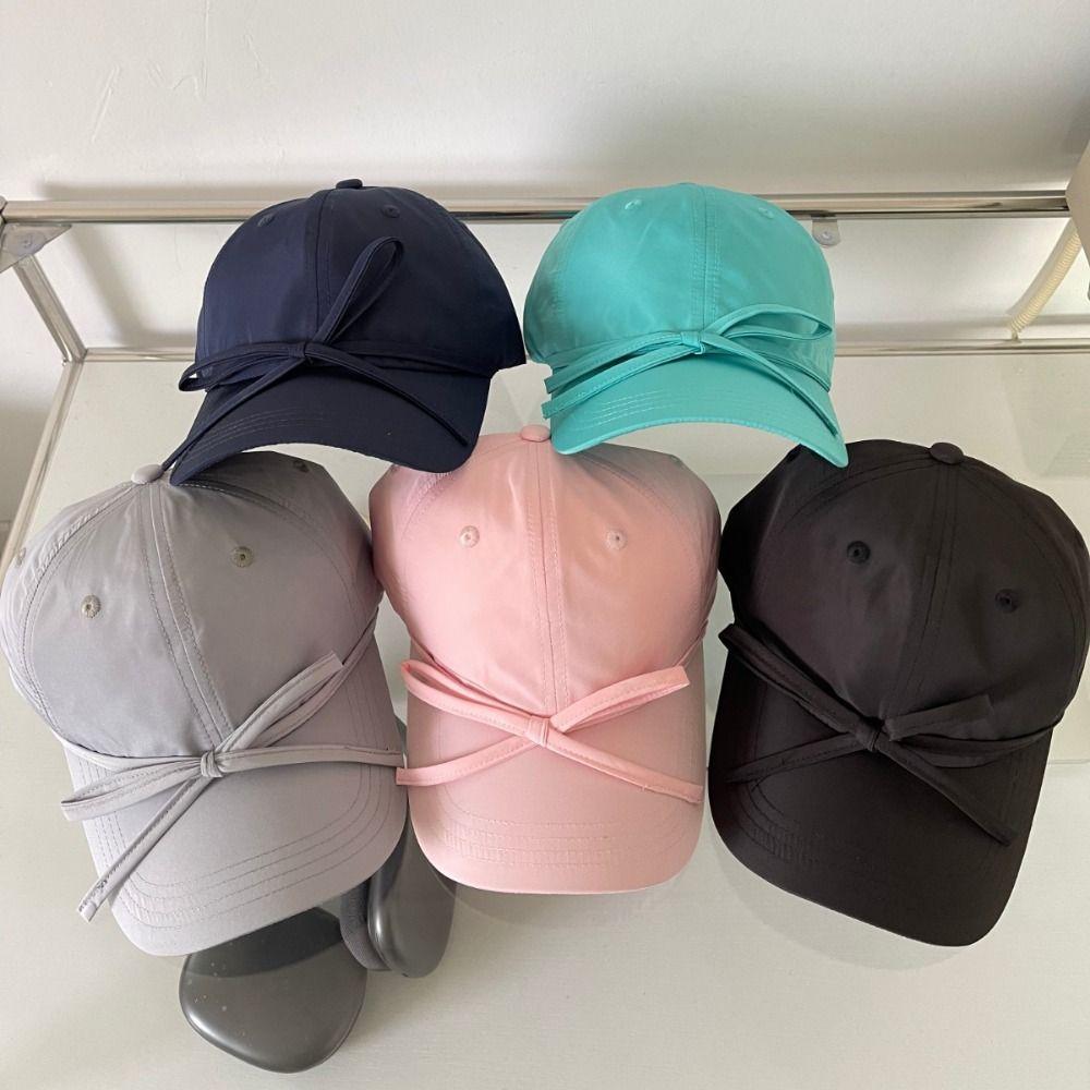 

Bowknot Bow Baseball Cap Ballet Style Sun Hat Retro Bowknot Baseball Hat Men серый