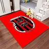 Red and Black Striped Logo Carpet suitable as a non-slip mat for the living room or bedroom sofa