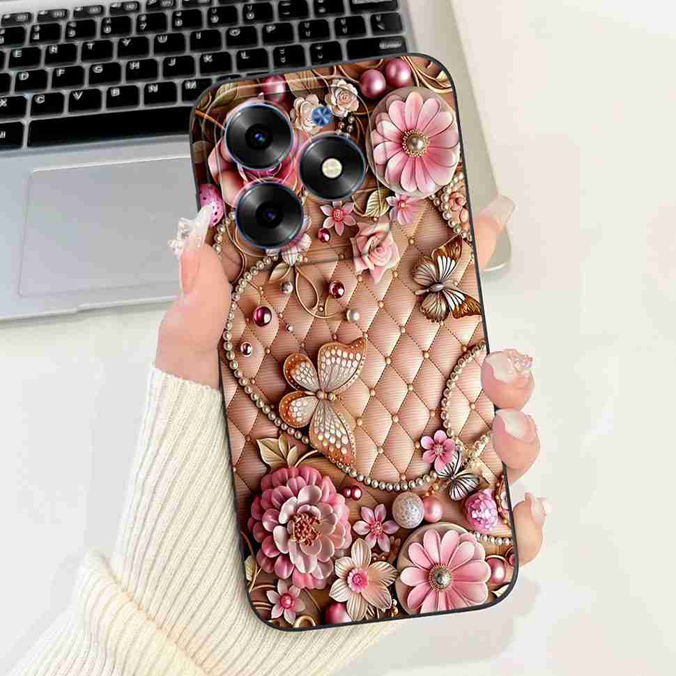 Pink Cat For Tecno Spark Go 2024 Cases BG6 Soft Silicone Cover For Tecno Spark 20 Spark20 SparkGo 2024 Casing Phone Case