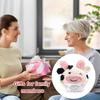 Funny Crochet Positive Energy Cow Doll with Card Home Room Decoration Handmade Knitted Cow Dolls Desk Ornament Christmas Gifts