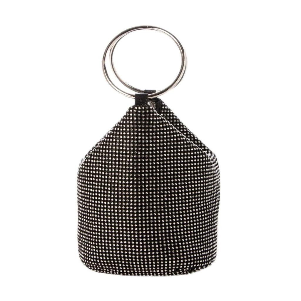 Kashkash Ring Handle Drawstring Party Bag 11-00-06270 Women's Black