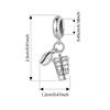 WOSTU Ciondolo Ciambella in Argento 925 Dolce Caramella Charms Budino Cibo Carino Adatto per Bracciale Donna Ragazza Gioielli Raffinati