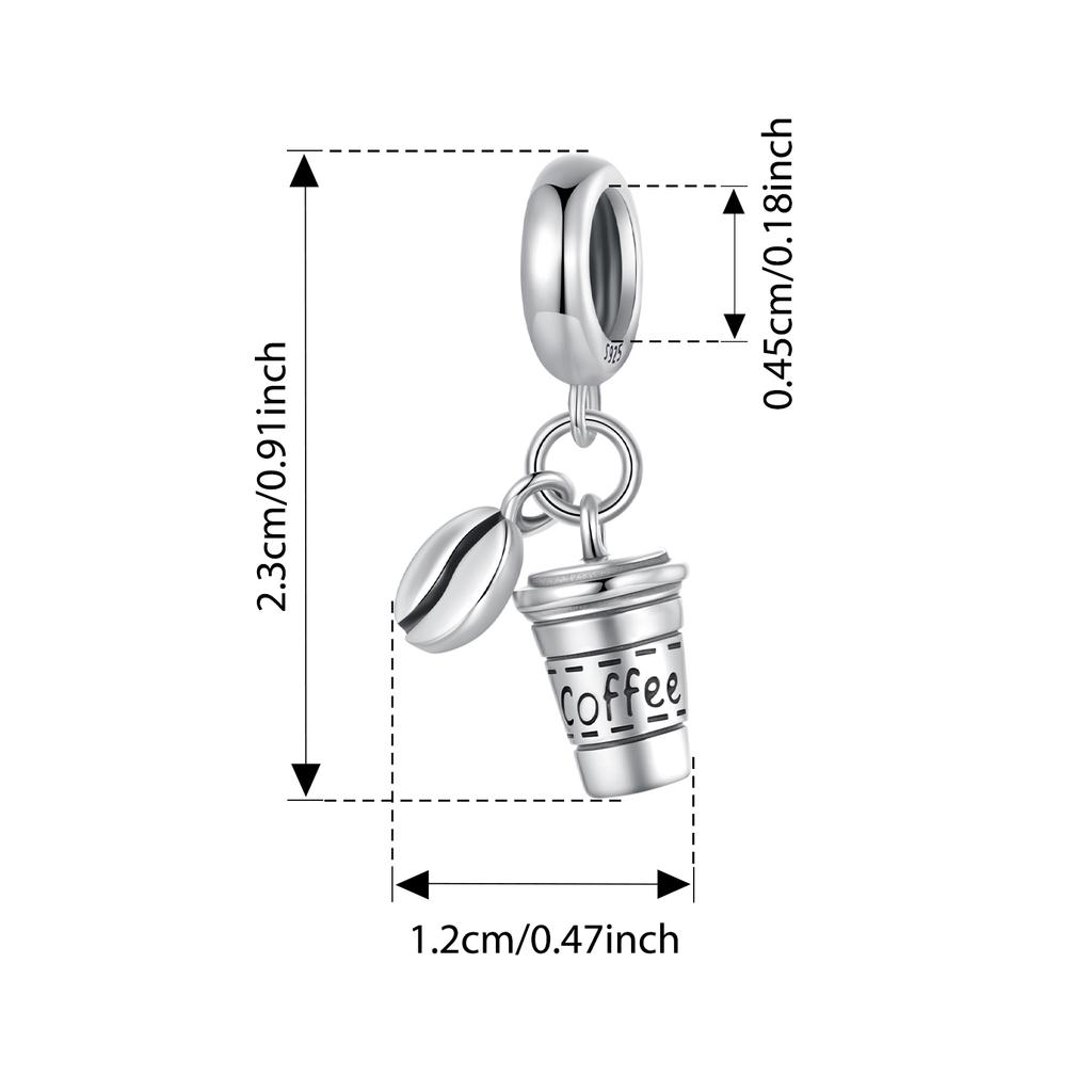 WOSTU Ciondolo Ciambella in Argento 925 Dolce Caramella Charms Budino Cibo Carino Adatto per Bracciale Donna Ragazza Gioielli Raffinati