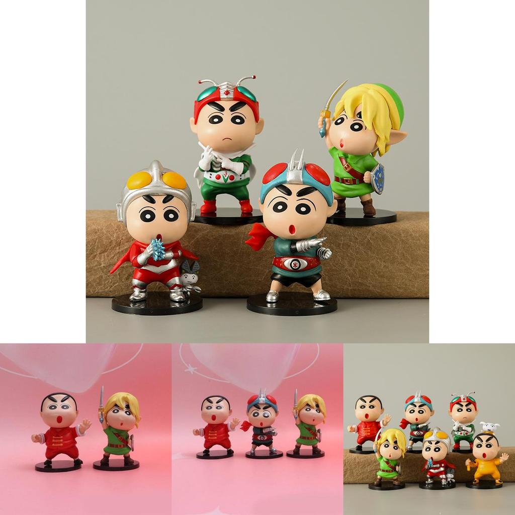 Adorable Crayon Shin Chan Figure Collection Featuring Six Unique Character Designs