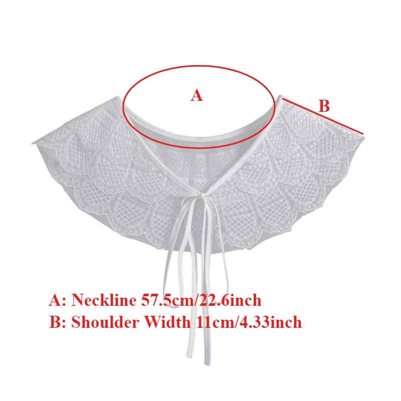 Lace Small Shawl for Women's Summer Detachable Shoulder Wraps White Multifunctional Sun Protection for Skirt Bow Tie Fake Collar