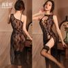 Sexy underwear Sexy long dress Lace-up cross hollow strap-on pajamas Lace seduction see-through outfit
