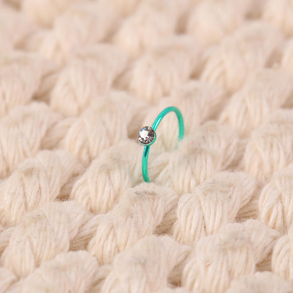 1 Box of stainless steel nose ring with crystal zirconium nose stud piercing accessories
