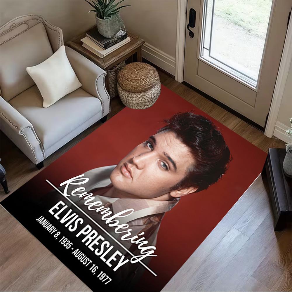 Elvis Presley Guitar Performance Floor Rug Office Rug Design for Hallway Decorate room Kitchen Bedrooms Antislip Carpet Anime Office Decor
